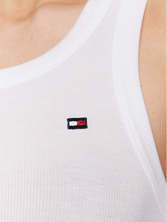 Tommy Hilfiger Tommy Hilfiger Top ThxSm WW0WW38987 Alb Slim Fit