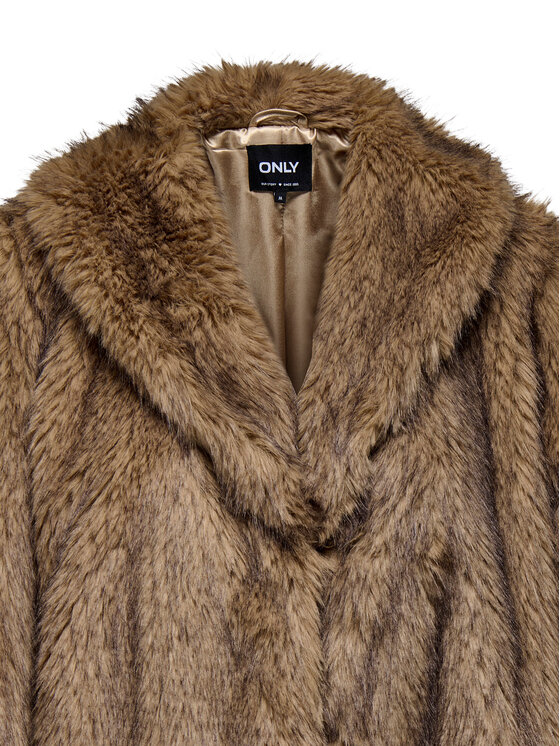 ONLY ONLY Pelzmantel Dawn 15352794 Braun Regular Fit