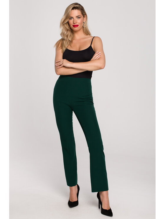 Makover Makover Pantaloni da donna K142 Verde Regular Fit