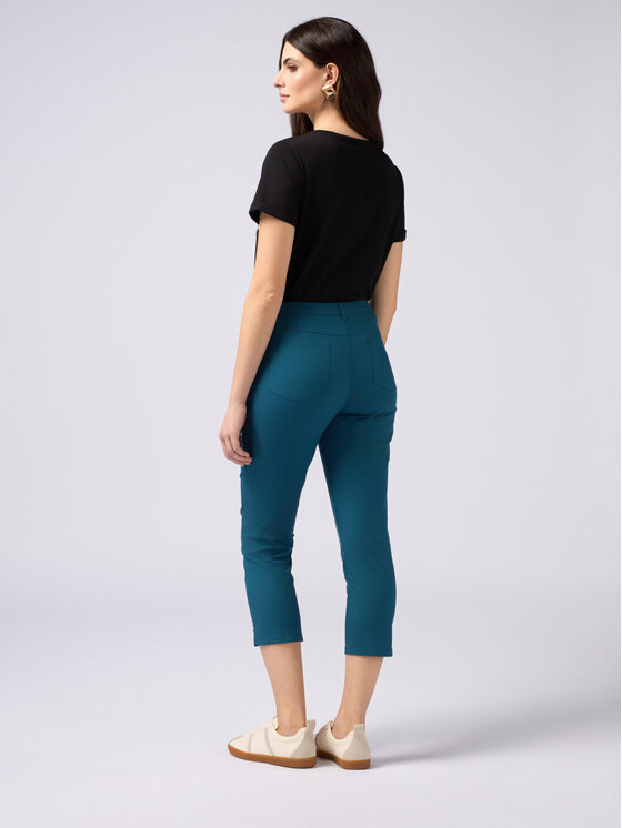 Oltre Oltre Spodnie materiałowe P707R008473N024 Turkusowy Slim Fit