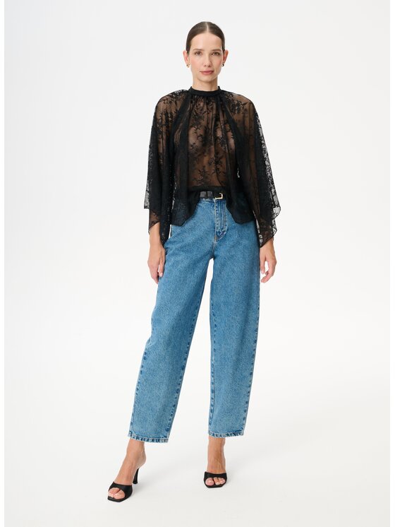 LEBRAND LEBRAND Bluzka Paloma Czarny Regular Fit