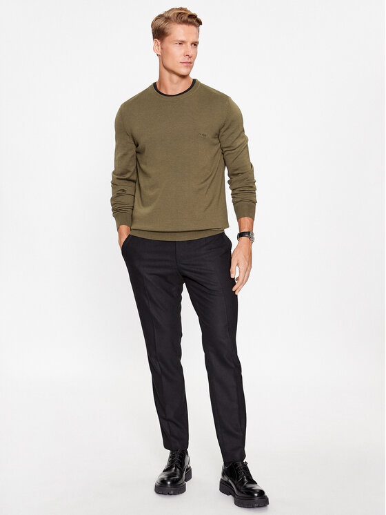 BOSS Boss Maglione Botto-L 50476364 Verde Regular Fit
