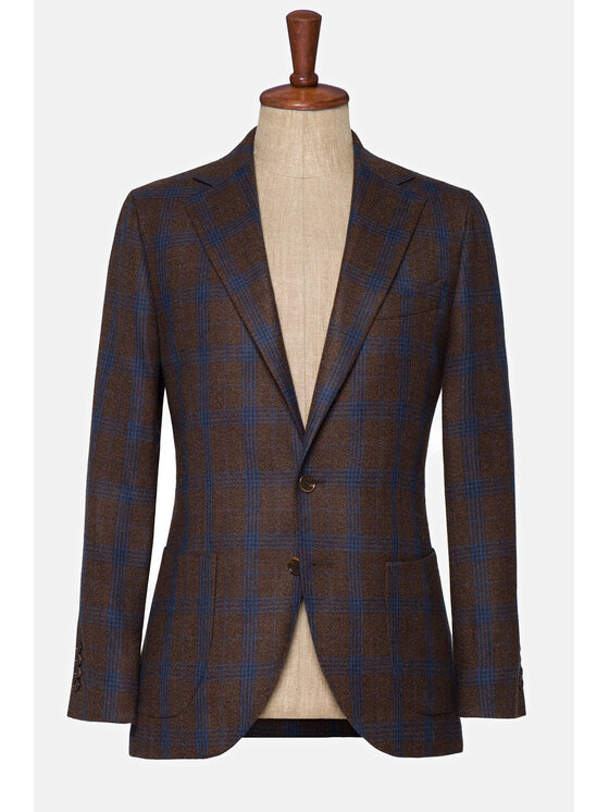 Lancerto Lancerto Marynarka Valberga Brązowy Slim Fit