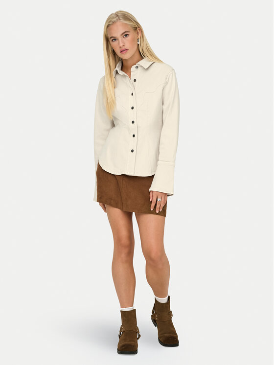ONLY ONLY cămașă de blugi Perla 15359156 Bej Slim Fit