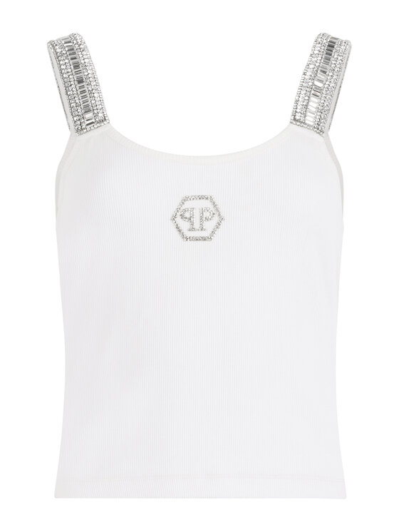 PHILIPP PLEIN PHILIPP PLEIN Tank top 30722 Bílá Skin Tight Fit