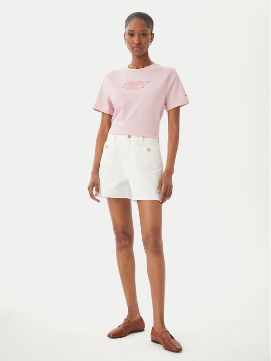 Tommy Hilfiger Tommy Hilfiger Τζιν σορτσάκια WW0WW49579 Λευκό Regular Fit