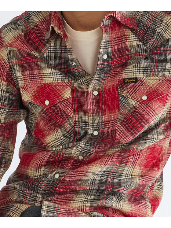 Wrangler Wrangler Koszula 112386899 Czerwony Regular Fit