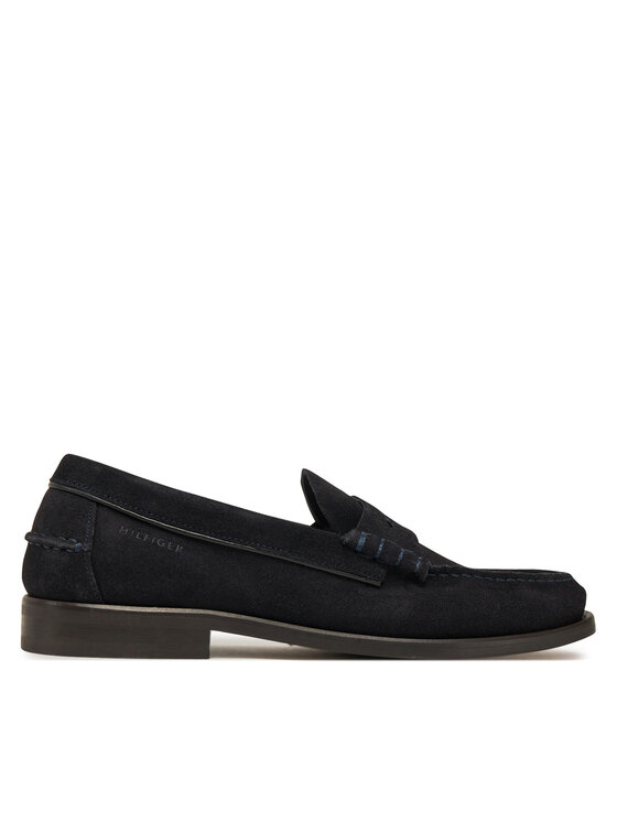 Tommy Hilfiger Mokasíny Classic Hilfiger Suede Loafer FM0FM05363 Tmavomodrá