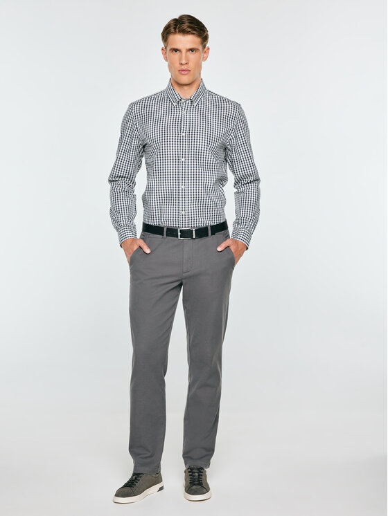 BIG STAR BIG STAR Chinosy DEBRENE Szary Basic Fit