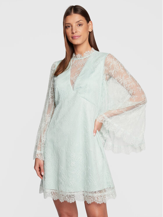 TWINSET TWINSET Sukienka koktajlowa 231TP2693 Zielony Flare Fit
