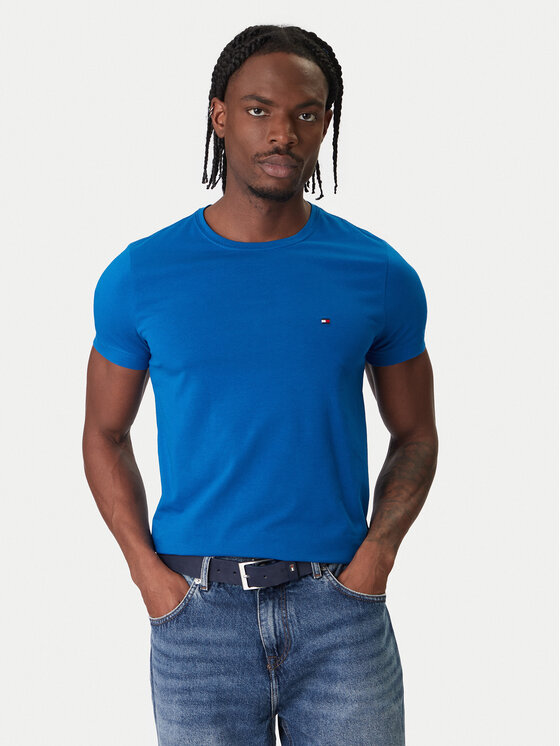 Tommy Hilfiger Tommy Hilfiger T-Shirt MW0MW10800 Modrá Slim Fit