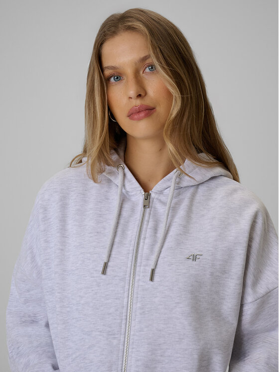 4F 4F Bluza basic Szary jasny Loose Fit