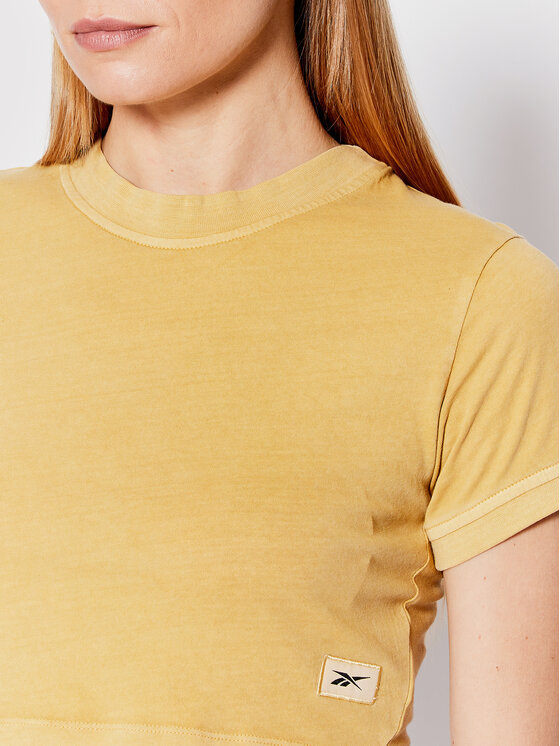 Reebok Reebok T-shirt Natural Dye HK4969 Giallo Slim Fit