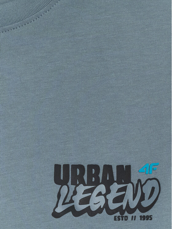 4F 4F T-Shirt SKATE & RIDE Turkusowy Regular Fit