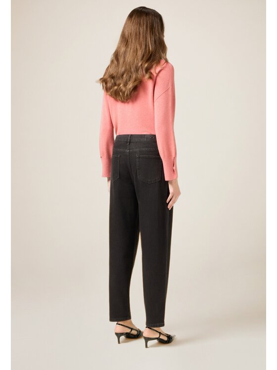 Oltre Oltre Jeansy P454R108937N033 Czarny Baggy Fit