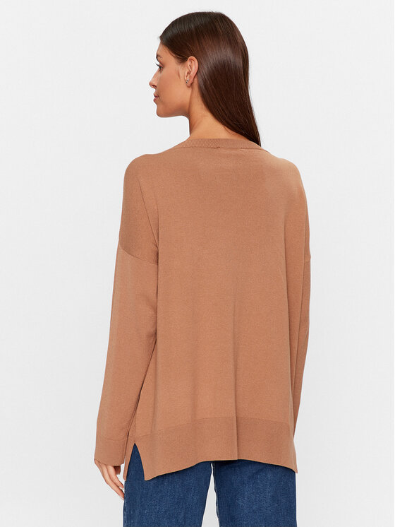 Kontatto Kontatto Sweter 3M1141 Brązowy Regular Fit