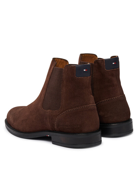 Tommy Hilfiger Tommy Hilfiger Μποτάκια με λάστιχο Corporate Dressy Suede Chelsea FM0FM05953 Καφέ
