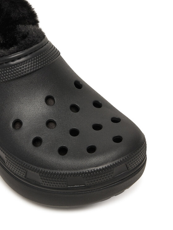 Crocs Crocs Klapki Classic Platform Fuzz Lined Clog 212854 Czarny