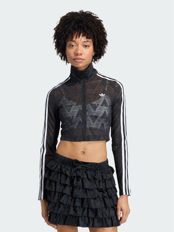 adidas adidas Bluza FIREBIRD CLASSIC LACE Czarny Slim Fit