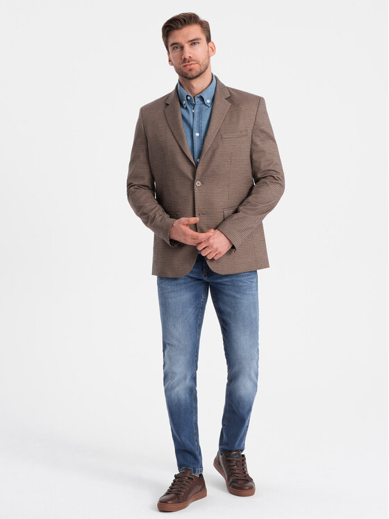Ombre Ombre Sako OM-BLZB-0116 Hnědá Regular Fit