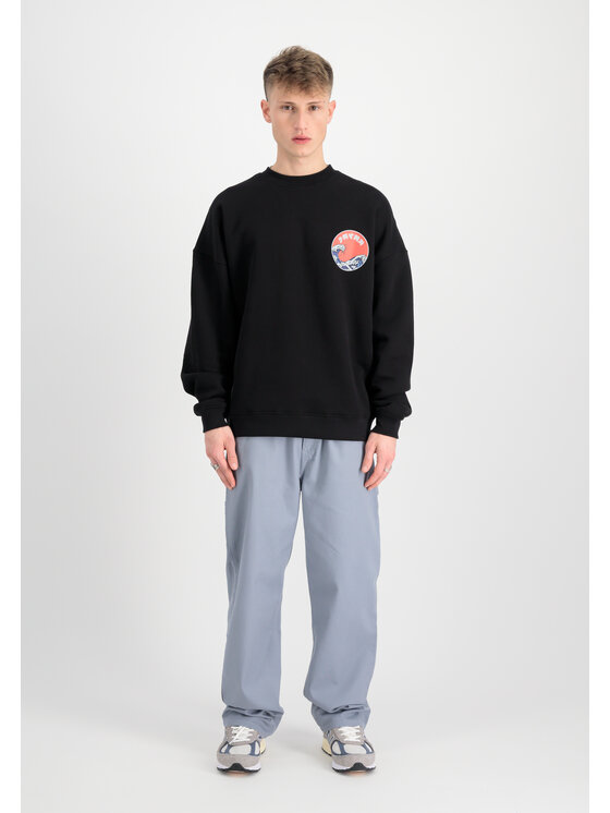 Alpha Industries Alpha Industries Bluza Japan Wave Warrior Sweatshirt Czarny Relaxed Fit