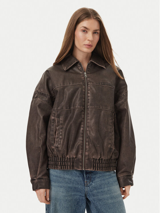Guess Jeans Guess Jeans Куртка зі штучної шкіри W6BL85 K7322 Темно-коричневий Regular Fit
