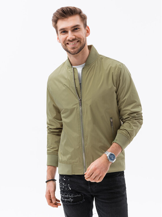 Ombre Ombre Kurtka bomber C439 Zielony Regular Fit