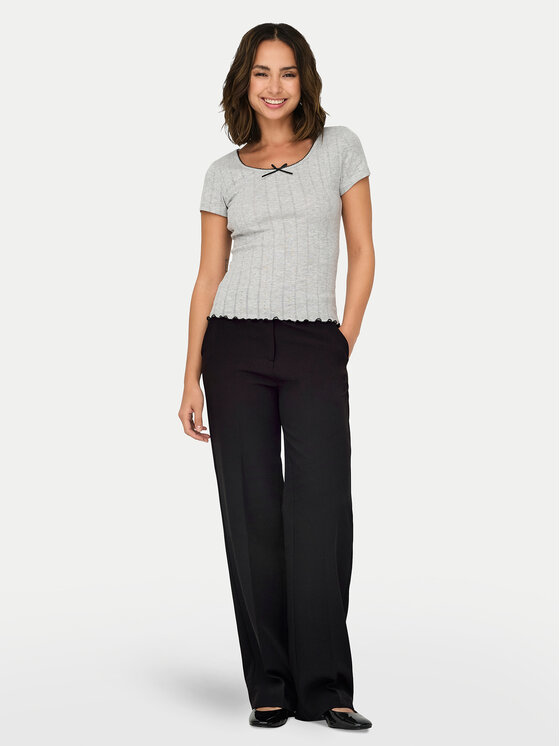 ONLY ONLY Kalhoty z materiálu Kayle 15324532 Černá Straight Fit