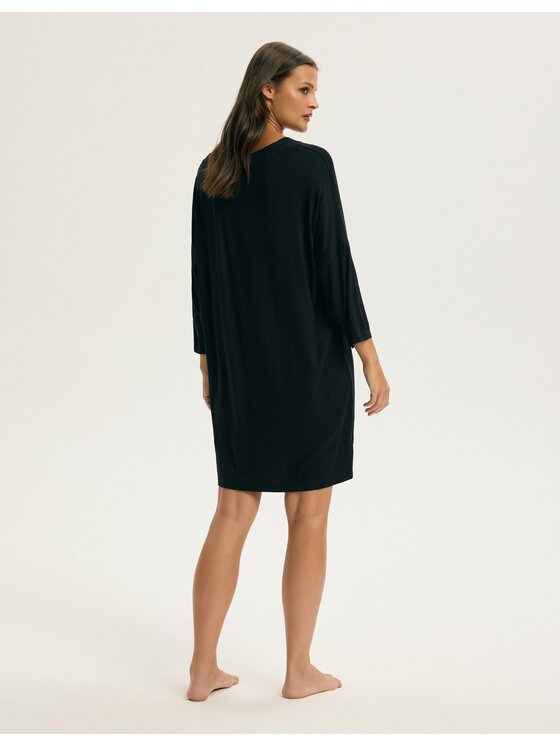 Esotiq Esotiq Koszula nocna 44096 Czarny Regular Fit