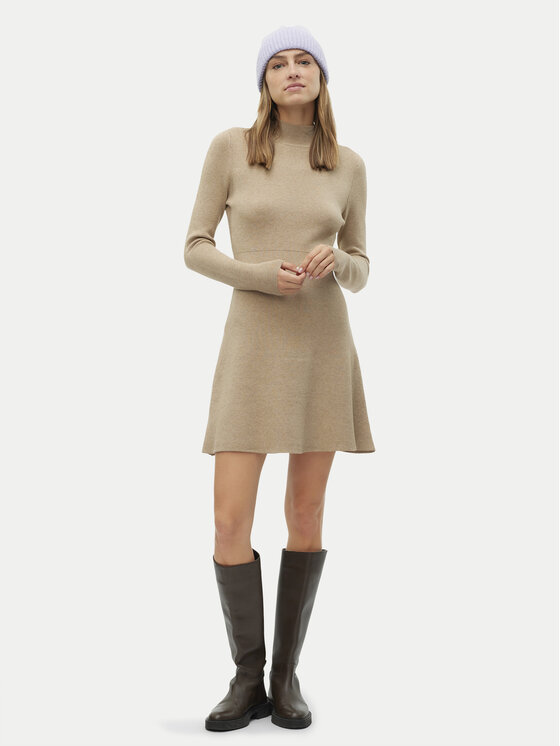 Vero Moda Vero Moda Džemper haljina Gold 10311379 Smeđa Regular Fit