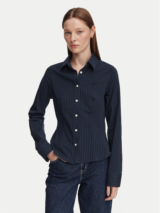 Guess Jeans Guess Jeans Košeľa W6YH11 W2835 Tmavomodrá Slim Fit