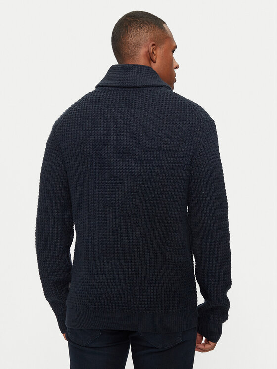 INDICODE INDICODE Sweter Brockly 35-821 Granatowy Regular Fit