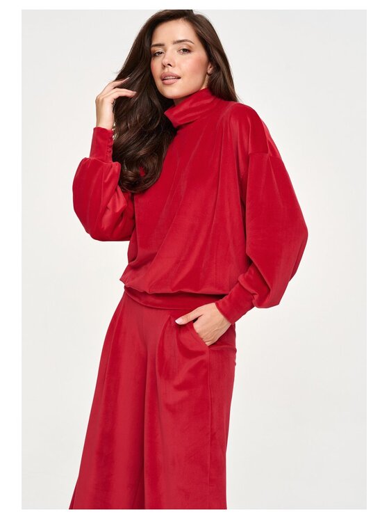 Makadamia Makadamia Dres M953 Czerwony Loose Fit