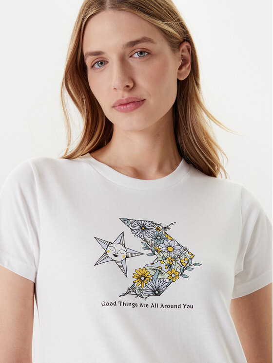 Converse Converse T-Shirt Nature Star Chevron 10027752-A02 Λευκό Regular Fit