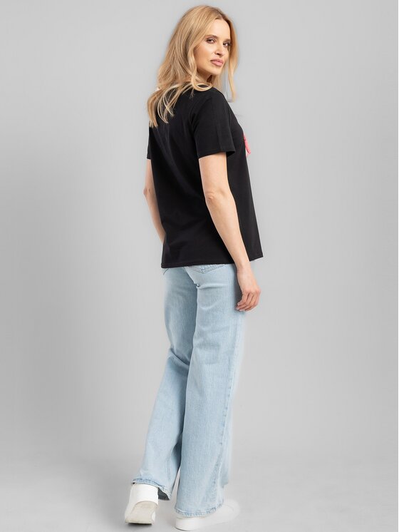 Perso Perso Tričko TCE245410F Čierna Regular Fit