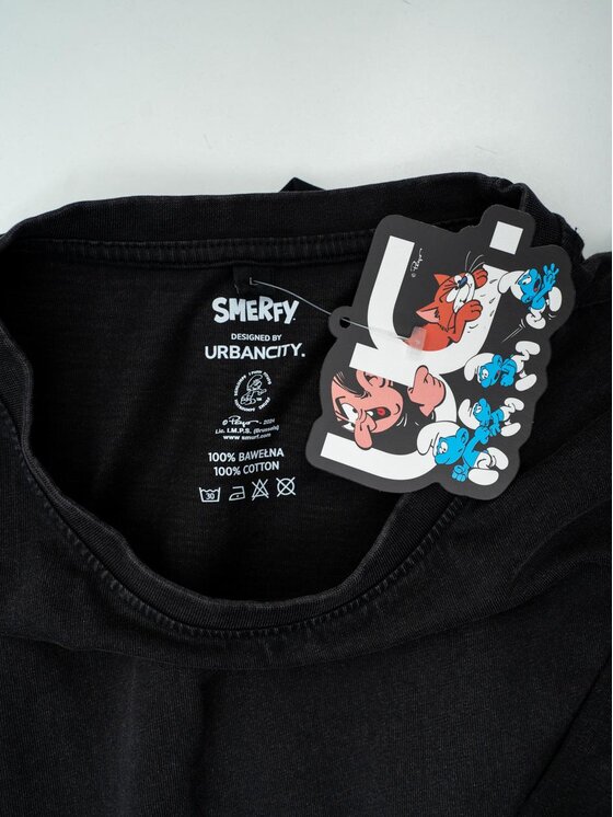Smerfy Smerfy T-Shirt 117234 Szary ciemny Oversize