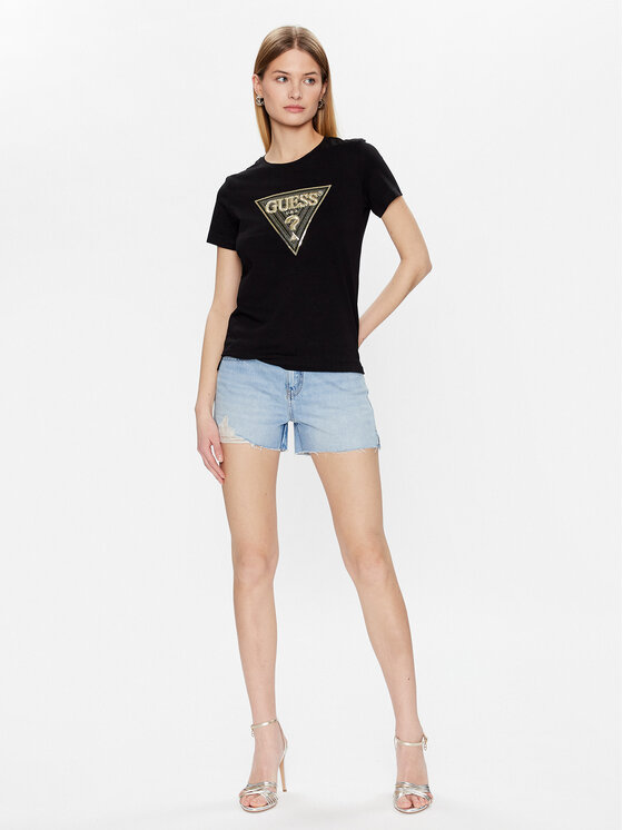 T-shirt Triangle W3GI61 K6YW1 Nero Slim Fit