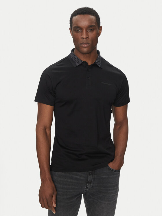 KARL LAGERFELD KARL LAGERFELD Polokošeľa 745001 552200 Čierna Slim Fit
