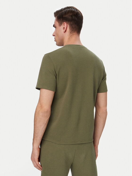 BOSS BOSS Póló Waffle 50535891 Világoszöld Regular Fit