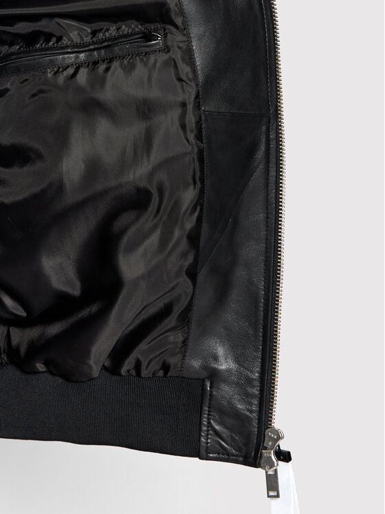 Iceberg Iceberg Bőrkabát 22EI1P0ZO116802 Fekete Regular Fit