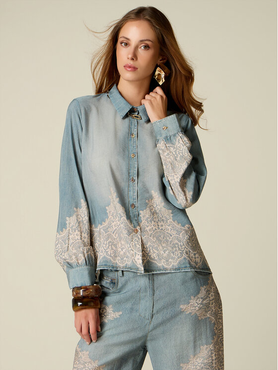 Oltre Oltre Camicia 5088R003332N0Z4 Turchese Regular Fit