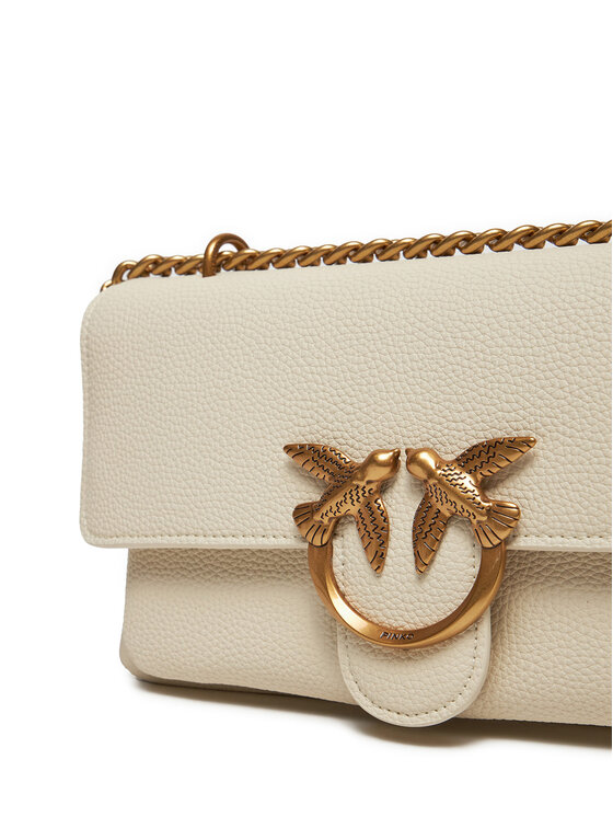 PINKO PINKO Handtasche Love One Soft Mini AI 24-25 PLTT 104528 A29Q Écru