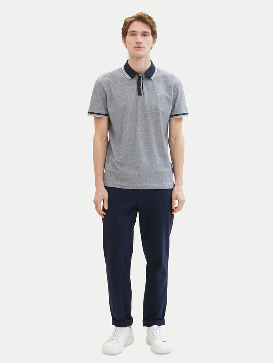 Tom Tailor Tom Tailor Тениска с яка и копчета 1040822 Сив Regular Fit