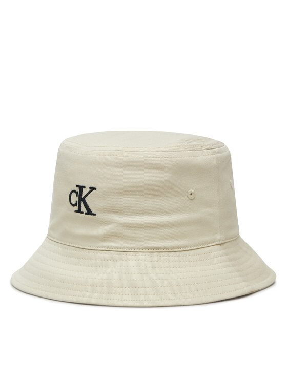 Pălărie Calvin Klein Jeans Embroidered Monogram Bucket Hat LV04K5020G Alb