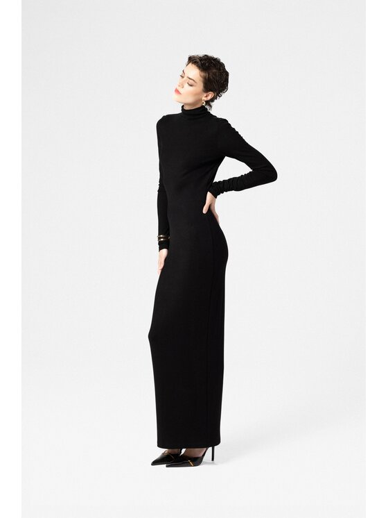 LE POSSÉ LE POSSÉ Vestito di maglia SMZOP Nero Slim Fit