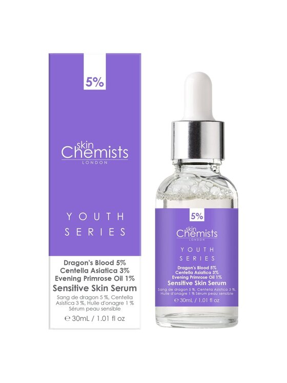skinChemists skinChemists Skóra wrażliwa - Krew smoka 5%, Centella Asiatica 3%, Olej z wiesiołka 1% Olejek