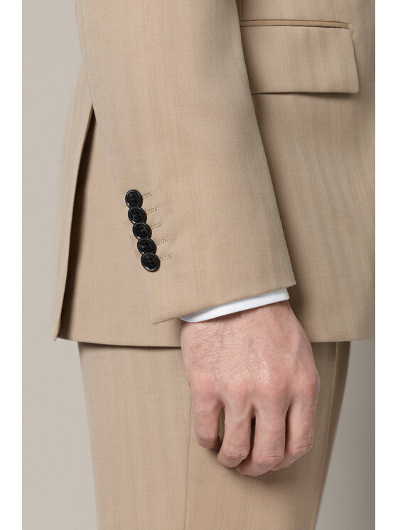 Lancerto Lancerto Garnitur Logrono GA073126000025 Beżowy Slim Fit