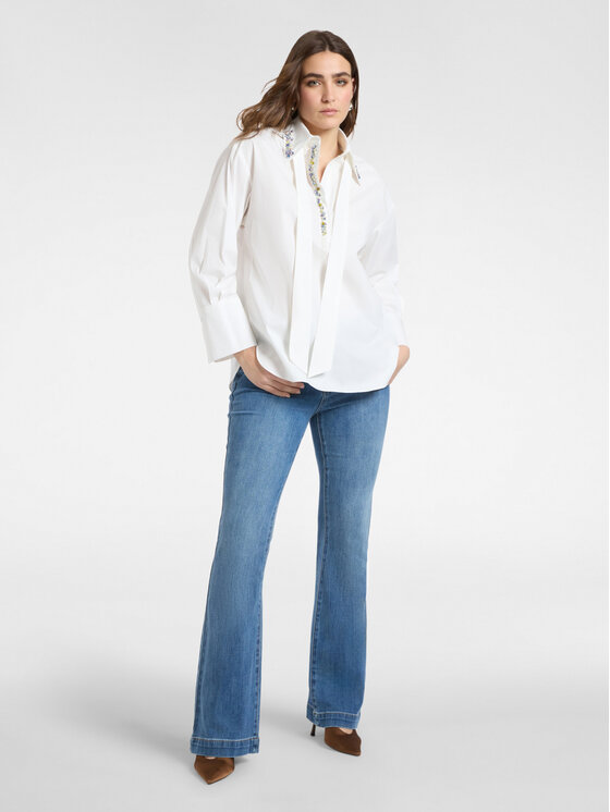 Elena Mirò Elena Mirò Bluzka 2040Z000020N011 Biały Regular Fit