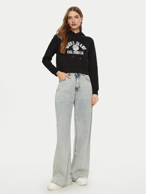 Guess Jeans Guess Jeans Μπλούζα W5RQ29 K68I4 Μαύρο Regular Fit