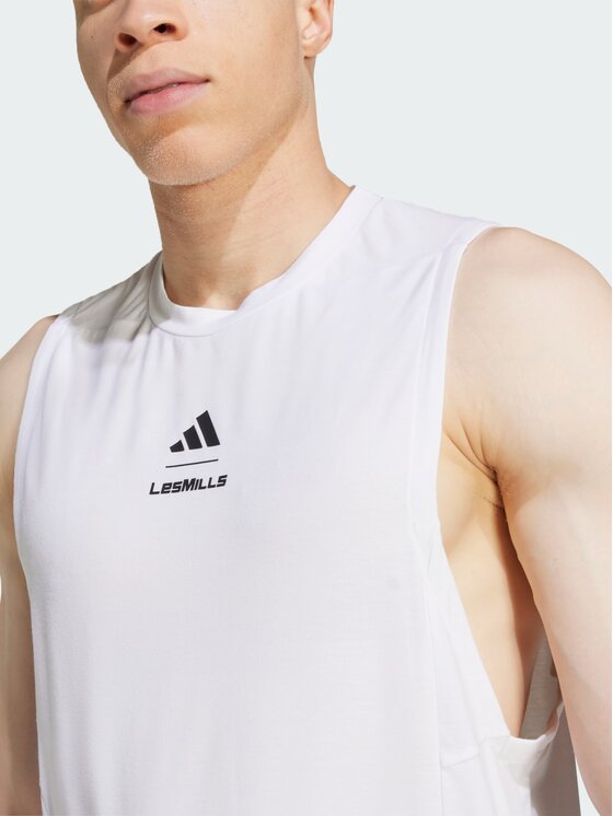 adidas adidas Koszulka techniczna Les Mills Graphic Biały Slim Fit